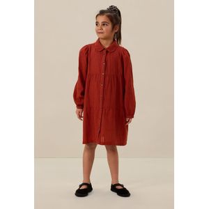 Roodbruine gelaagde jurk