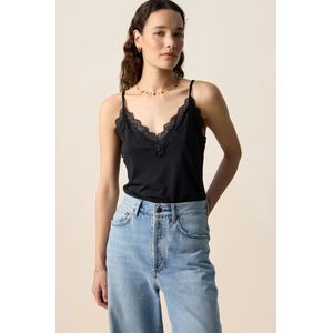 Zwart singlet met kant
