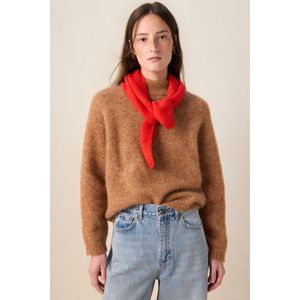 Bruine wollen trui met hoge hals