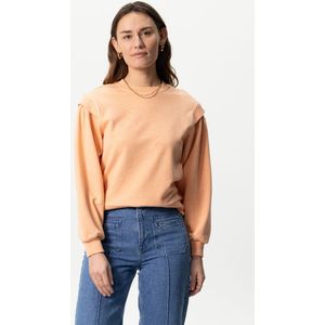 Zacht Oranje Sweater Met Schouderdetails
