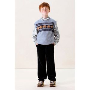 Donkergrijze Corduroy Pull On Broek