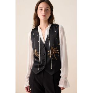 Zwart gilet met palmbomen