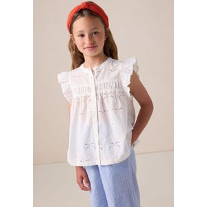 Witte blouse met palmboom print