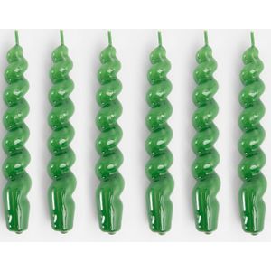 Groene draaikaarsen 17 cm