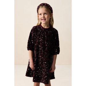 Donkerrode jurk met pailletten