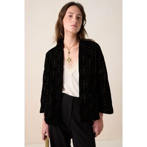 Zwarte kimono met patroon