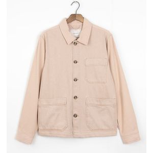 Beige Katoenen Worker Jack Met Corduroy