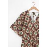 Sissy-Boy - Donkerbruine kaftan jumpsuit met ikat print