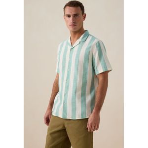 Sissy-Boy - Overhemd - Groen - Katoen - Korte Mouwen