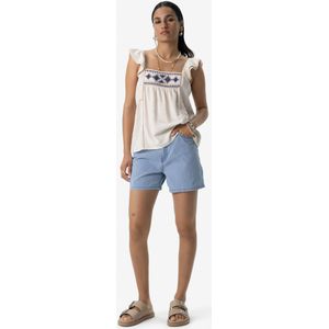 Beige singlet met embroidery