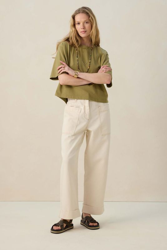 Sissy-Boy - Beige - Mid Waist Workwear Broek