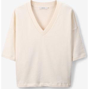Lichtgele sweater met v-hals