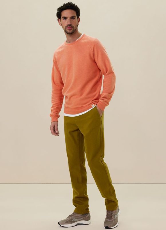Groene mid-rise chino met elastische taille
