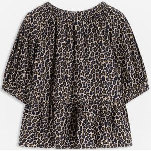 Bruine Top Met Leopard Print