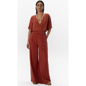 Donkerrode wide leg pantalon