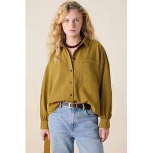 Sissy-Boy - Boxy Blouse - Donkergroen - Lange Mouwen - Katoen