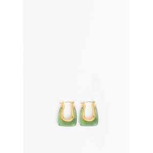 Sissy-Boy - Ovalen Oorbellen - Groen - Staal en Resin