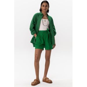 Groene High Waist Paperbag Shorts