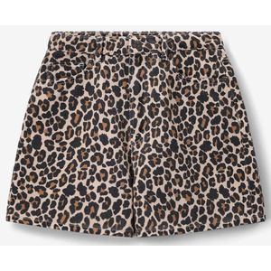 Bruine short met leopard print