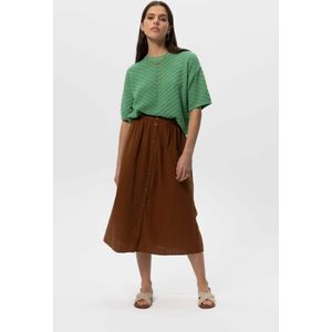 Bruine Midi Rok Met Knopen