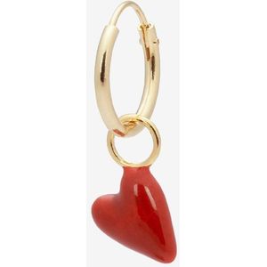 Anna+Nina gold plated single heart beat oorbel