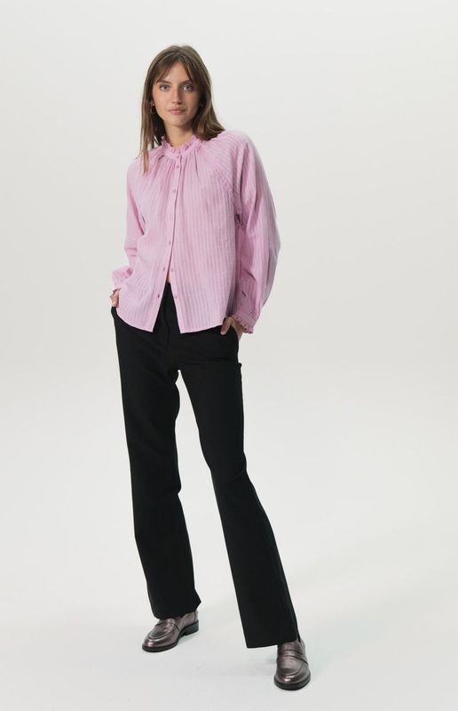 Zwarte mid waist wide leg pantalon