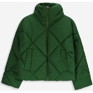 Korte Groene Quilted Jas