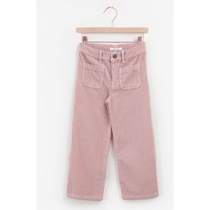 Vergrijsd Roze Ribcord Culotte Met Patch Pockets