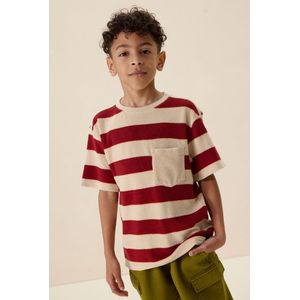 Donkerrood badstof T-shirt