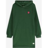 Donkergroene sweatjurk met artwork