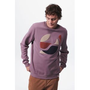 Paarse Sweater Met Badstof Print