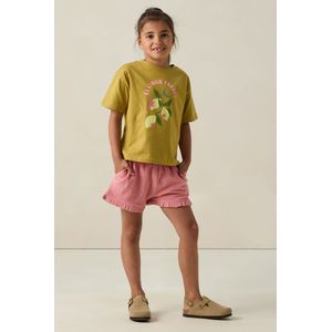 Lichtgroen oversized T-shirt met artwork