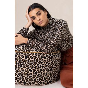 Bruine Top Met Leopard Print