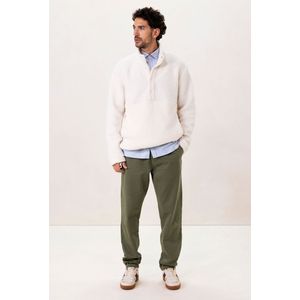 Groene chino met elastische taille