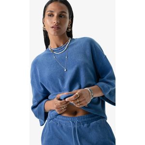 Blauwe Sweater Met Korte Mouwen