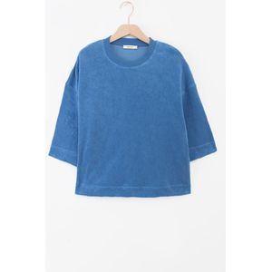 Blauwe Sweater Met Korte Mouwen