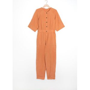 Warm Bruine Jumpsuit Met Knopen