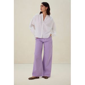 Lichtpaarse high waist wide leg jeans