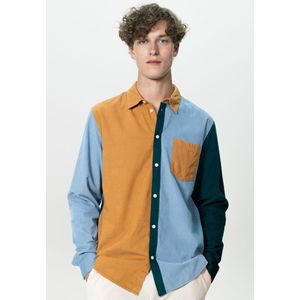 Lichtbruin Colourblock Overhemd