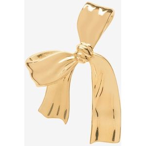 Anna+Nina goudkleurige single big bow stud oorbel