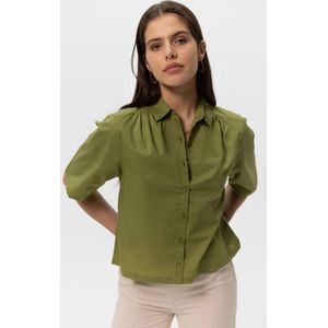 Groene Boxy Blouse Met Korte Mouwen