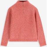 Roze gebreide trui met rits