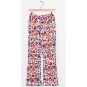 Multicolour Flared Legging Met Ikat Print