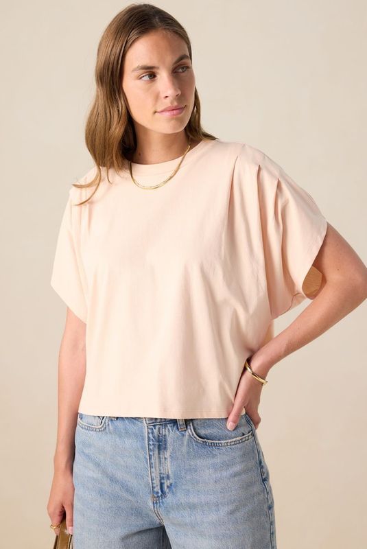 Lichtroze boxy T-shirt