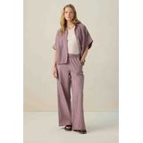 Sissy-Boy - High Waist Wide Leg Broek - Donkerrood - Gestreept