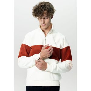 Beige Fleece Colourblock Sweater