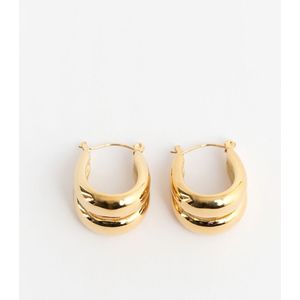 Gold plated dubbele oorbellen