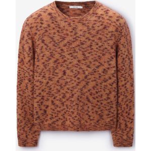 Lichtbruine trui met leopard print