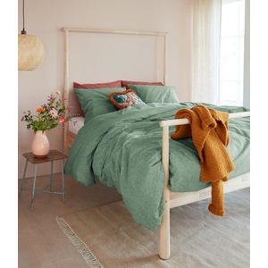 Dekbedovertrek Flanel Frost Grey Green 240 x 200/220 - Groen - Flanel - Beddinghouse