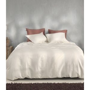 ZoHome Satinado Dekbedovertrek - Eenpersoons - 140x200/220 cm - Offwhite